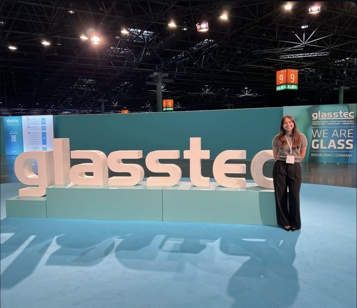 Valery at the glasstec trade show stage